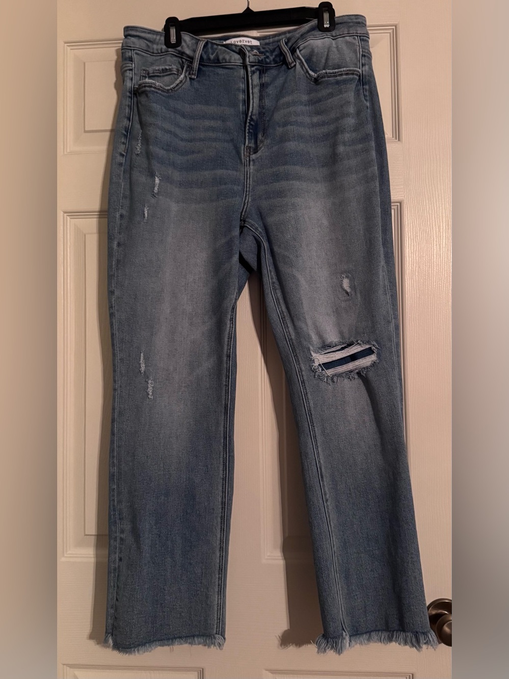 Lovervet by Vervet Straight Leg Jeans Raw Hem   Size 18